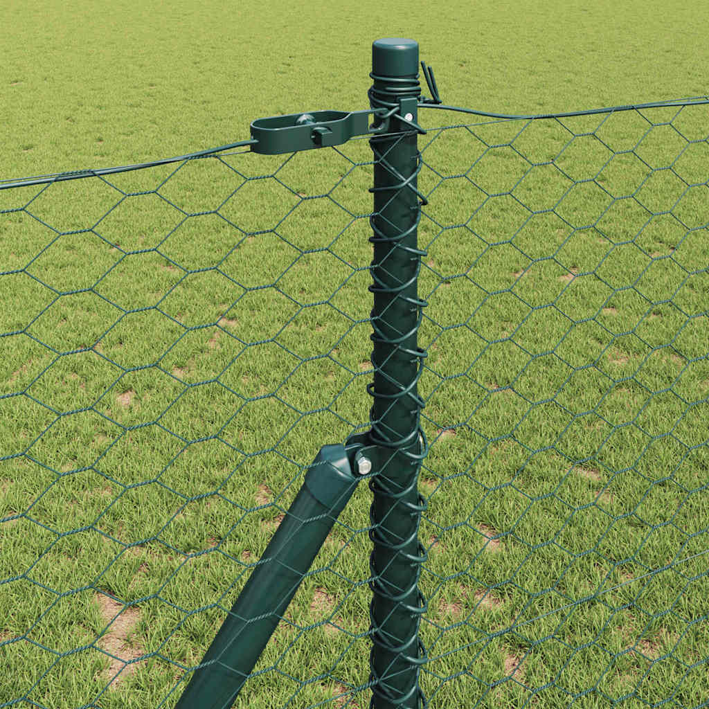 Žogs ar stabiem Zaļš 1,4 x 25 m ar PVC pārklāts tērauds