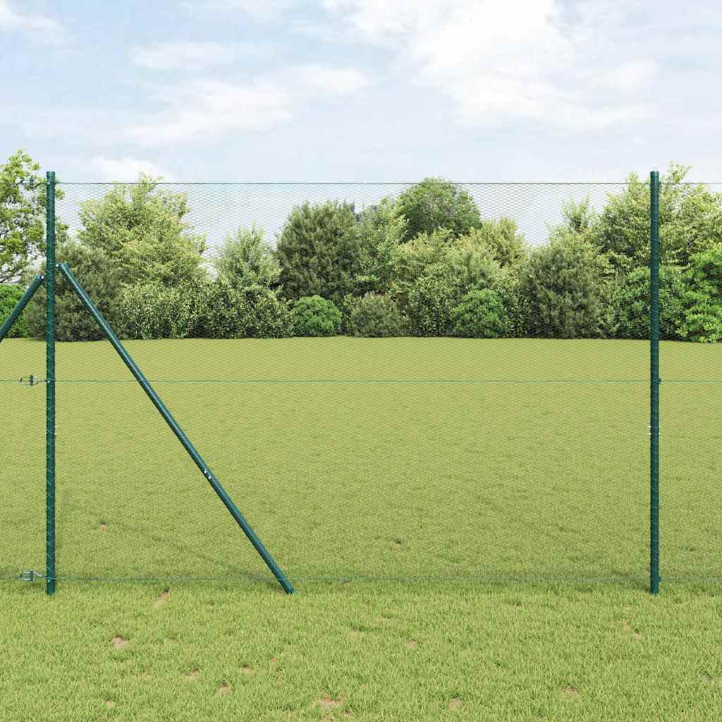Tvora su stulpais Žalia 1.5 x 25 m PVC dengtas plienas