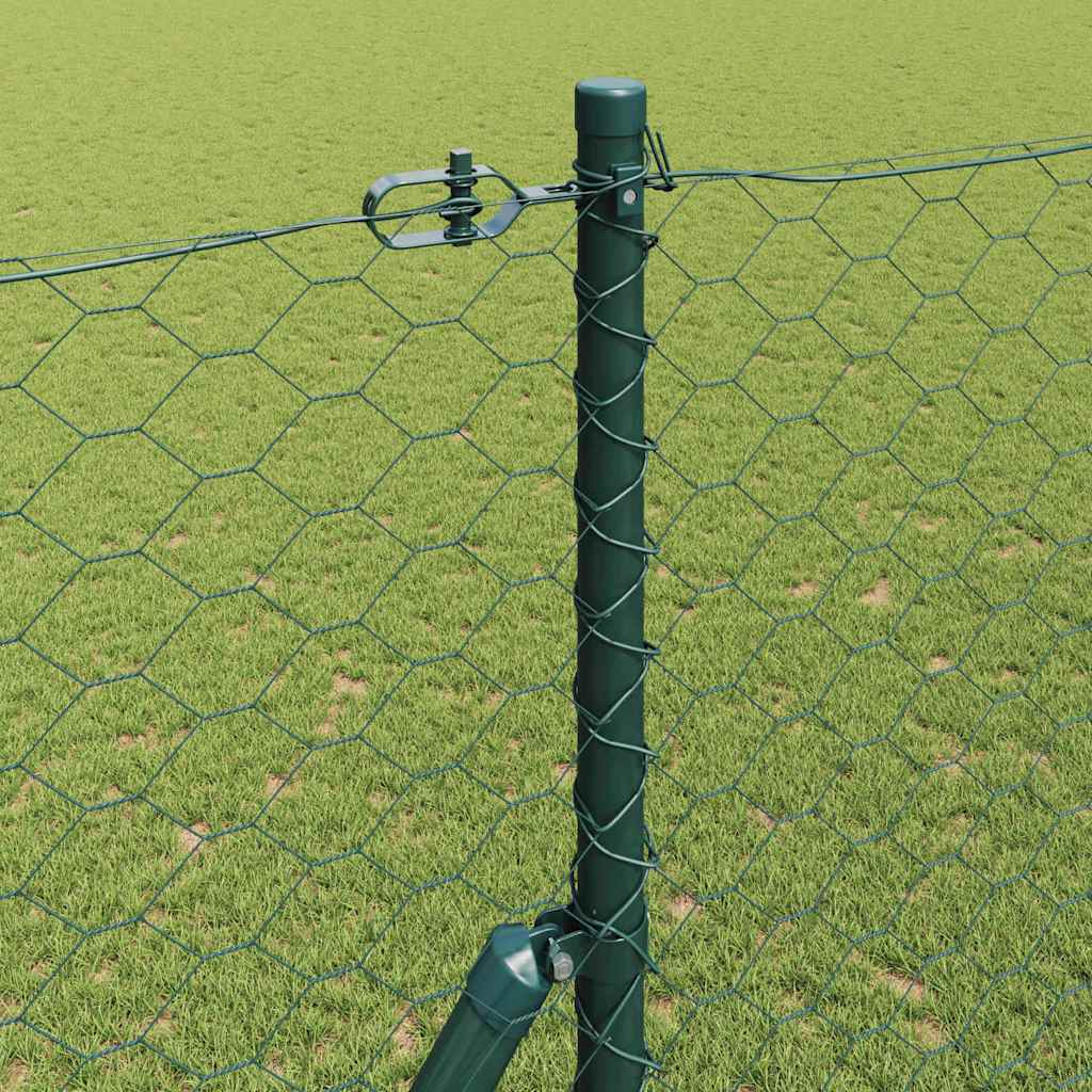 Žoga ar stabiem Zaļa 1.6 x 25 m ar PVC pārklāts tērauds