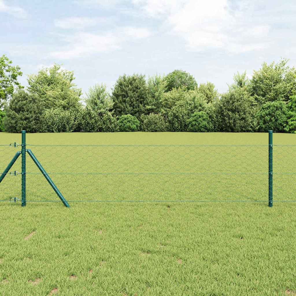Žalias žogu ar stabiem 0,5 x 50 m no PVC pārklāta tērauda