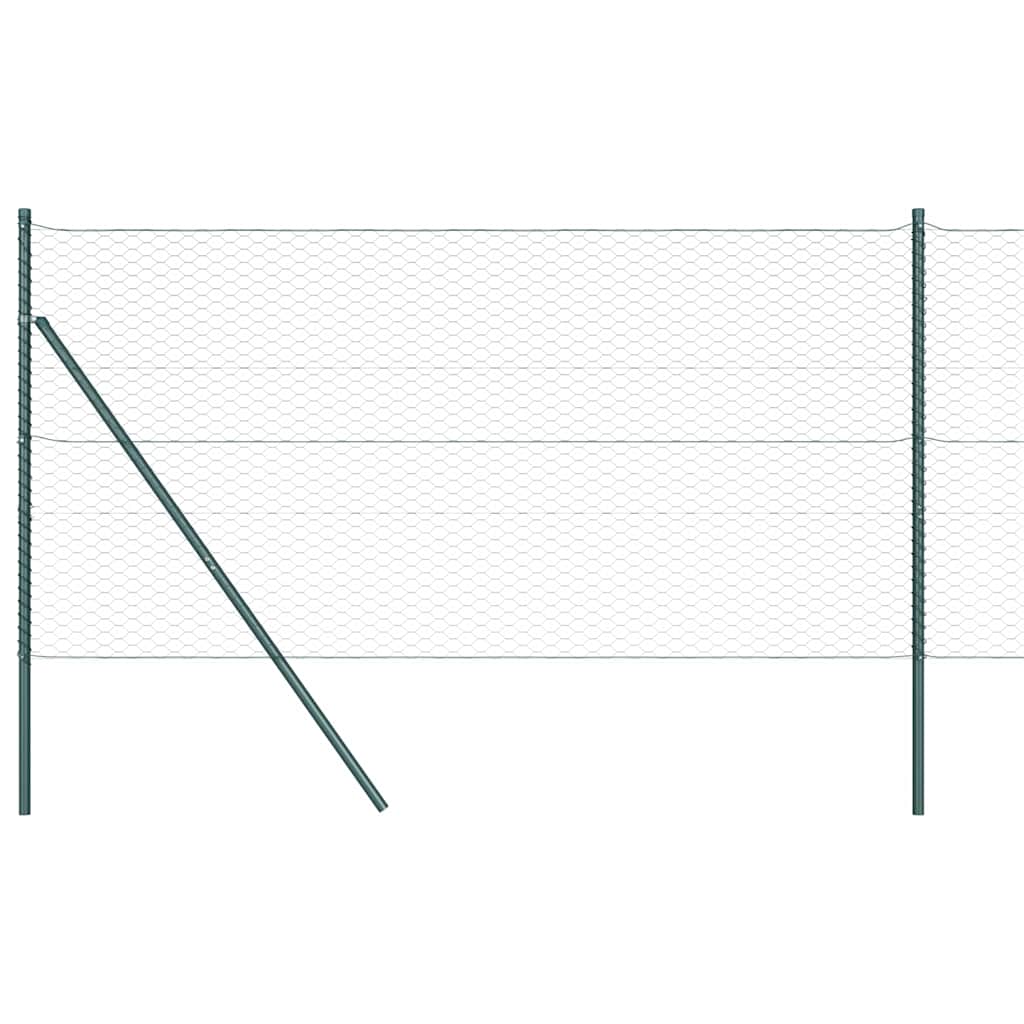 Žogs ar stabiem, zaļš, 1,2 x 50 m, ar PVC pārklājumu, tērauds