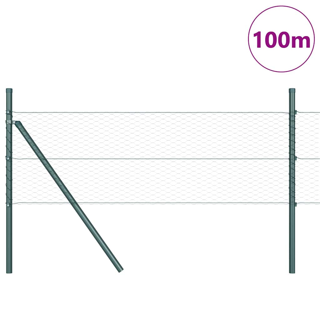 Tvora su stulpais Žalia 0.4 x 100 m PVC dengtas plienas