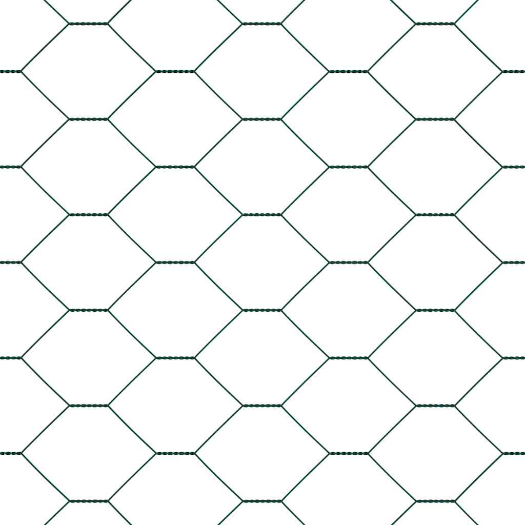 Fence with Posts Green 1 x 100 m PVC Coated Steel