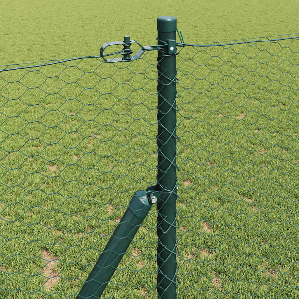 Žogs ar stabiem Zaļš 1,2 x 100 m ar PVC pārklājumu tērauds