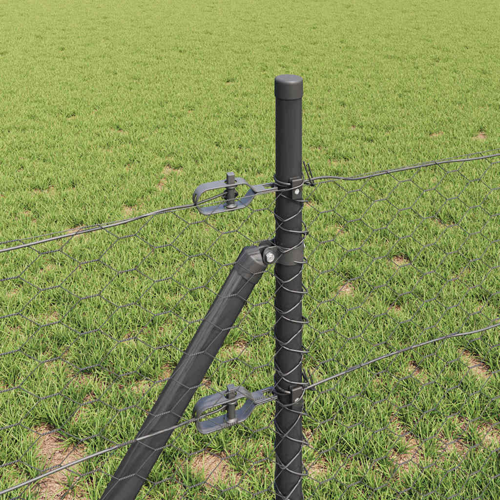 Tvora su stulpais Pilka 0.4 x 10 m PVC dengtas plienas