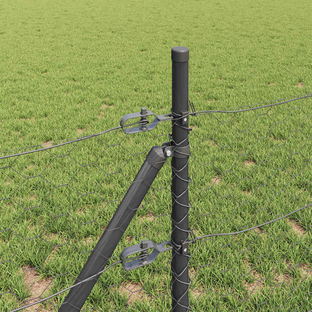 Žogs ar stabiem Pelēks 0.4 x 10 m ar PVC pārklāts tērauds