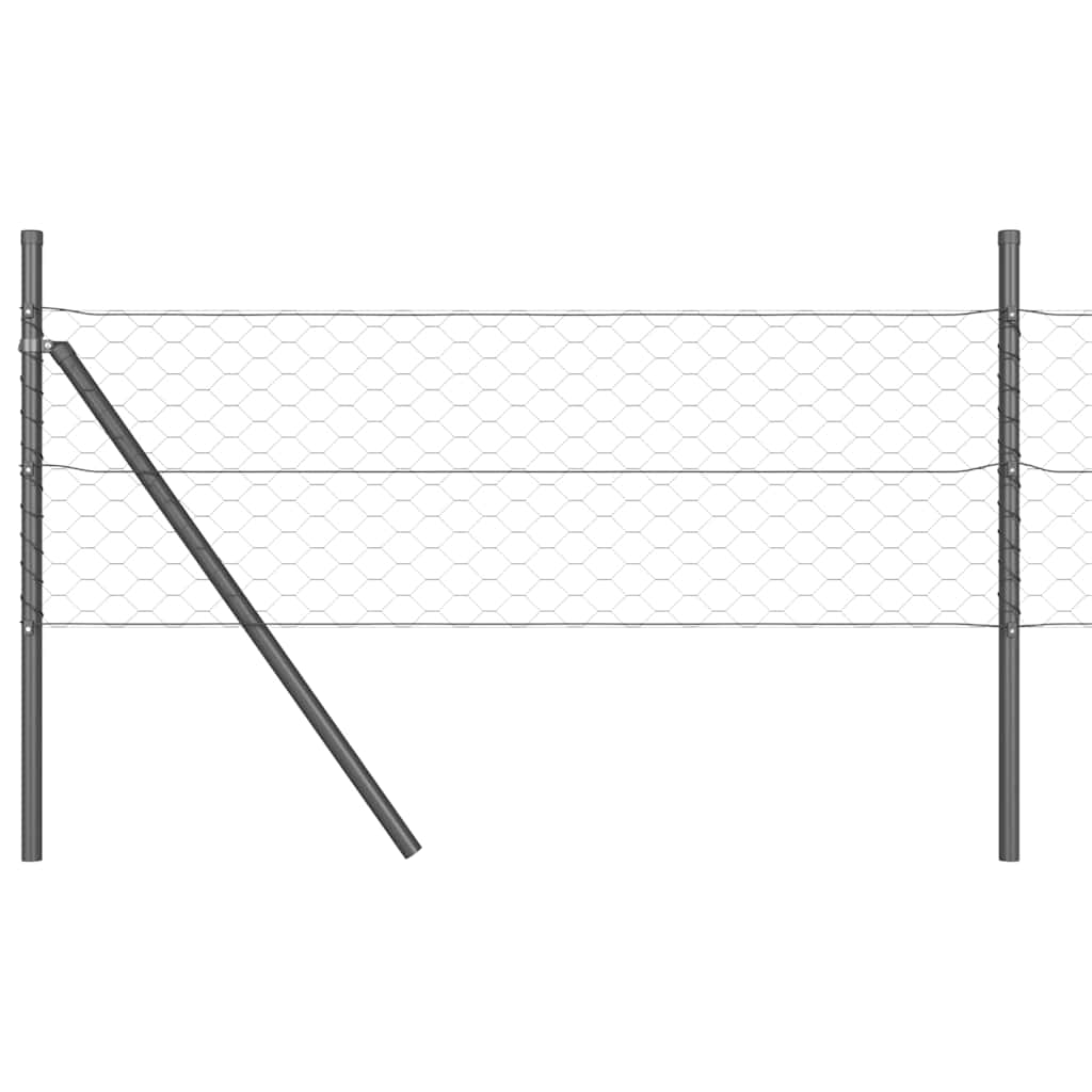 Žogs ar stabiem Pelēks 0.4 x 10 m ar PVC pārklāts tērauds