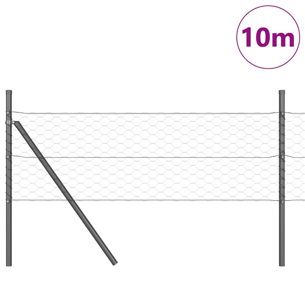 Žogs ar stabiem Pelēks 0.4 x 10 m ar PVC pārklāts tērauds