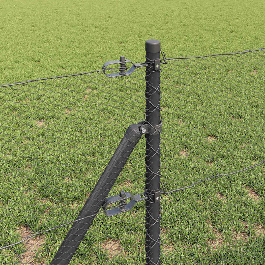 Žogs ar stabiem Pelēks 0,6 x 10 m ar PVC pārklājumu tērauds