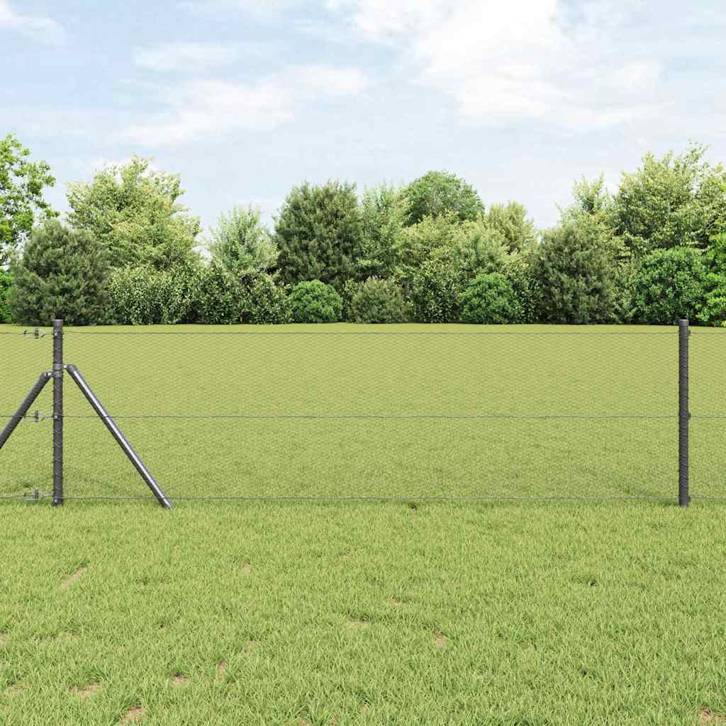 Žogs ar stabiem Pelēks 0,6 x 10 m ar PVC pārklājumu tērauds
