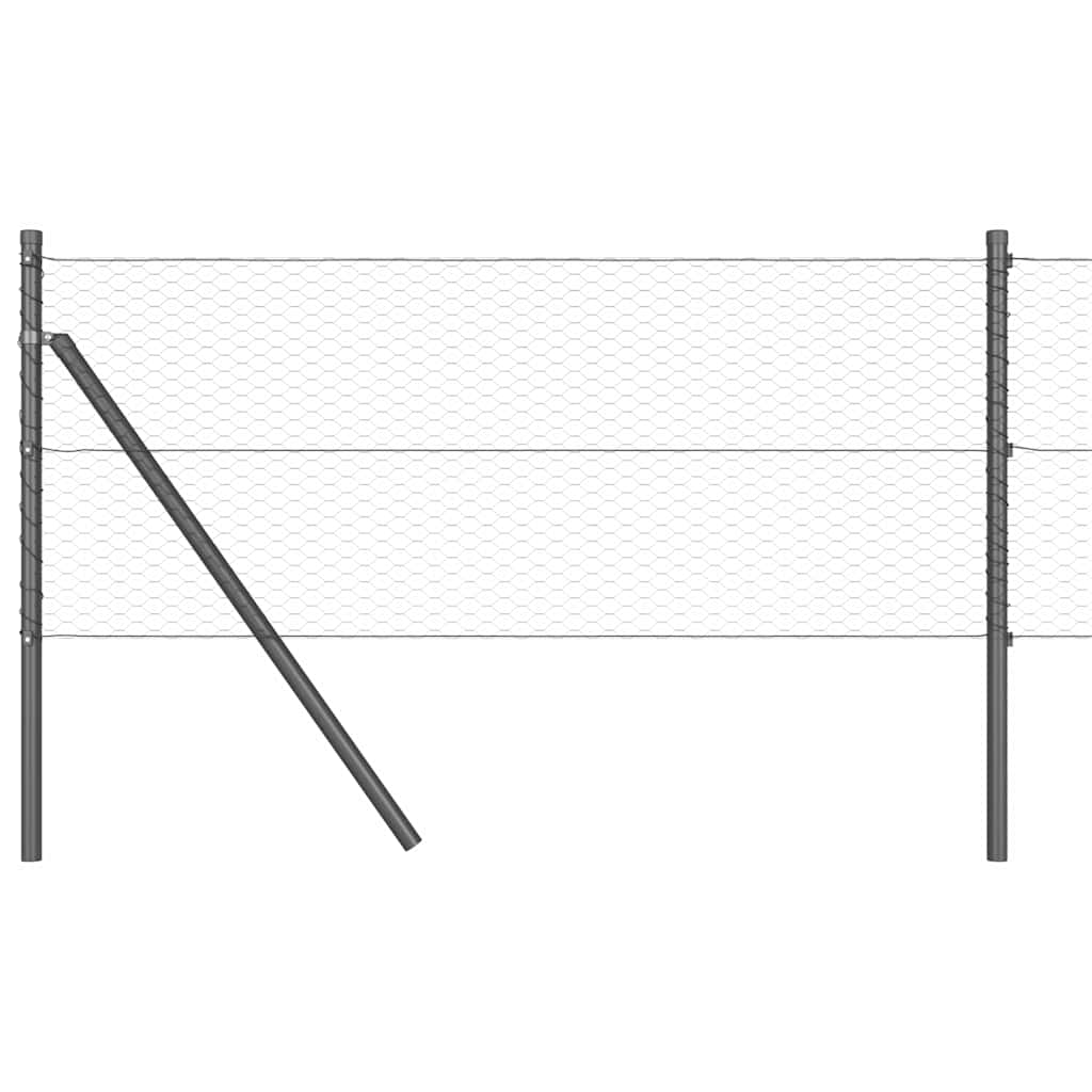 Tvora su stulpais Pilka 0.6 x 10 m PVC dengtas plienas