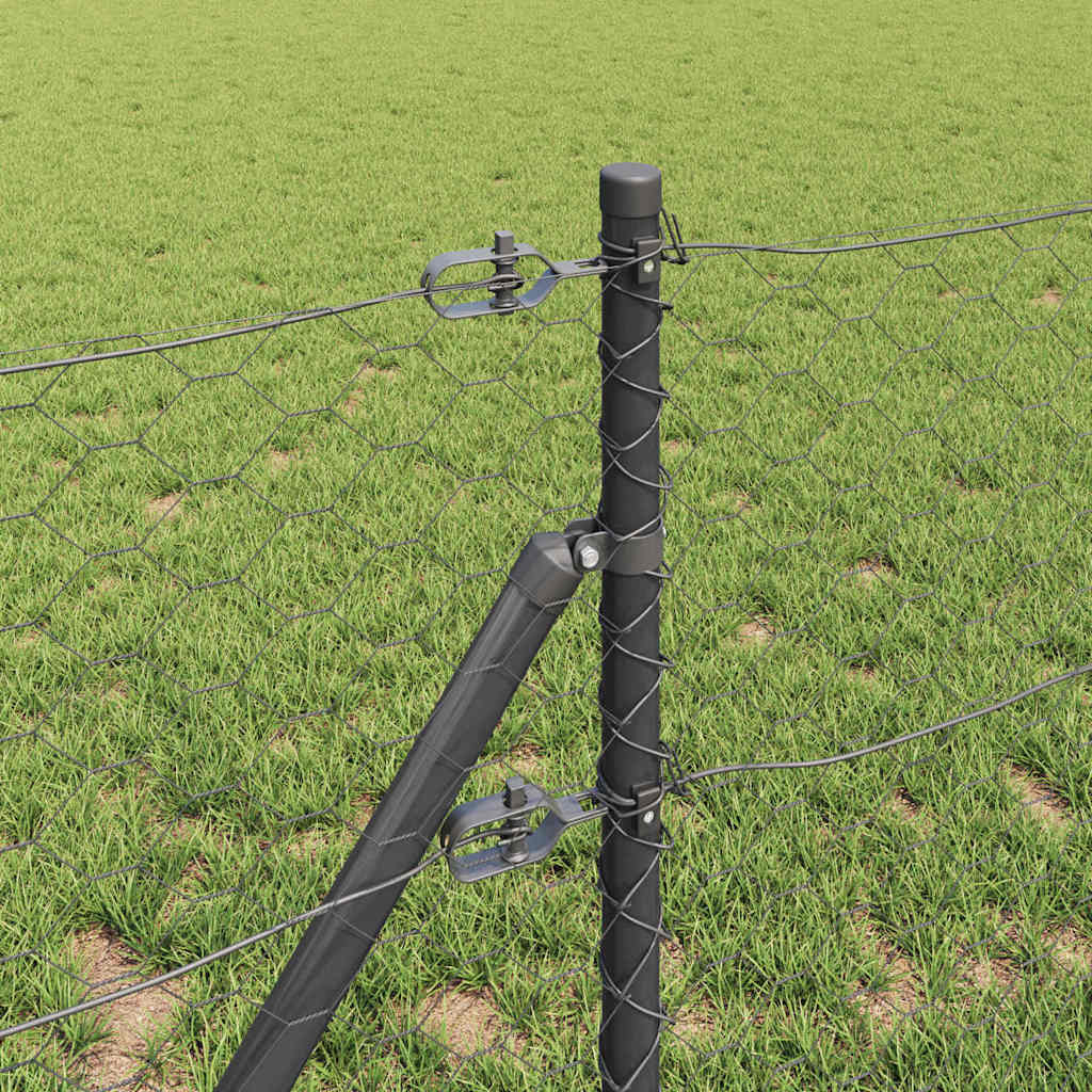 Žogs ar stabiem Pelēks 0,6 x 10 m ar PVC pārklājumu tērauds