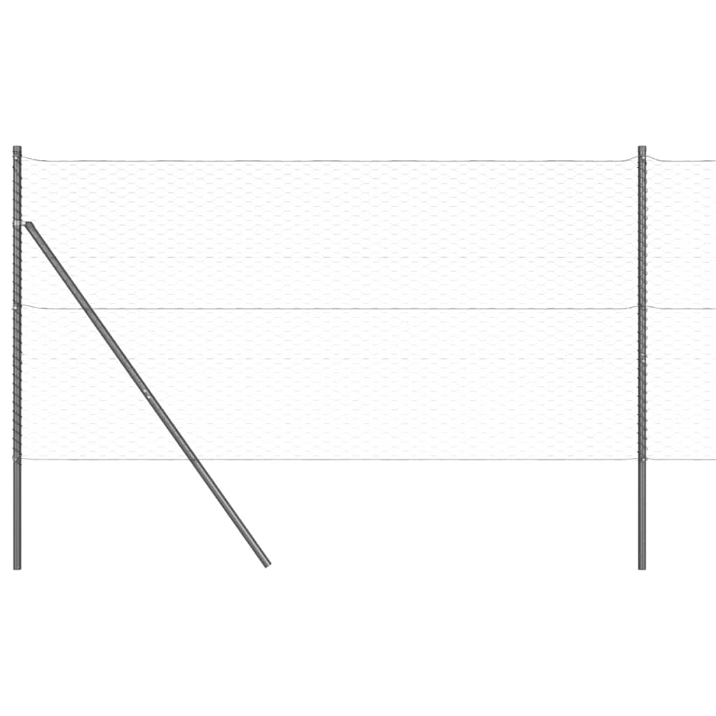 Žogs ar stabiem Pelēks 1,4 x 10 m PVC pārklāts tērauds