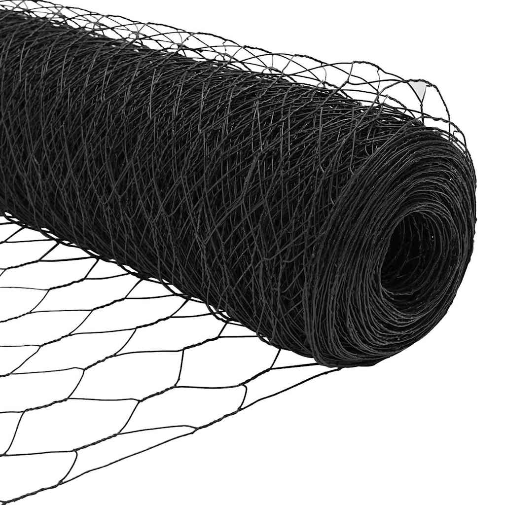 Fence with posts Grey 1.4 x 10 m PVC coated steel