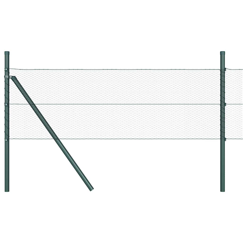 Fence with posts Grey 0.5 x 50 m PVC coated steel