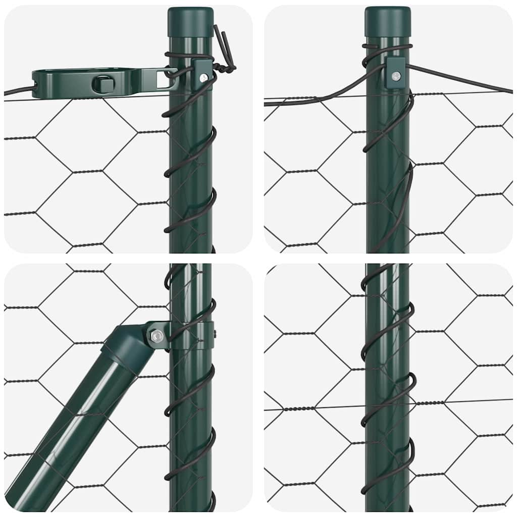 Fence with Posts Grey 0.6 x 50 m PVC-Coated Steel
