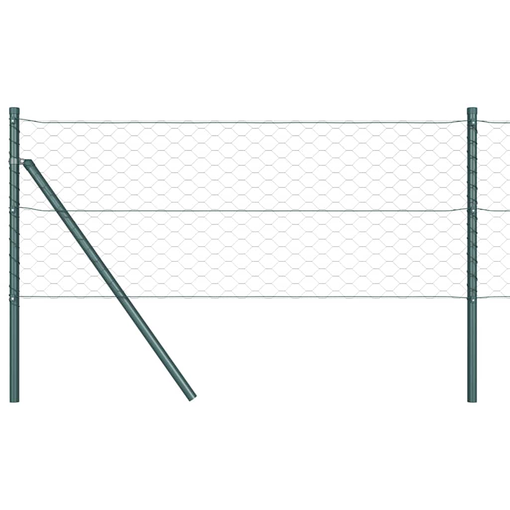Fence with Posts Grey 0.6 x 50 m PVC-Coated Steel