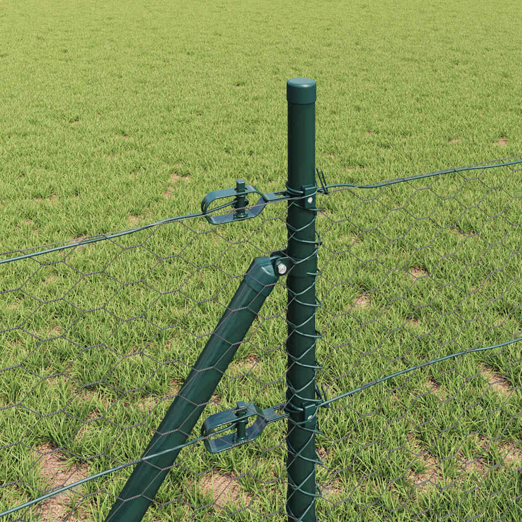Žogs ar stabiem Pelēks 0,8 x 50 m Tērauds ar PVC pārklājumu