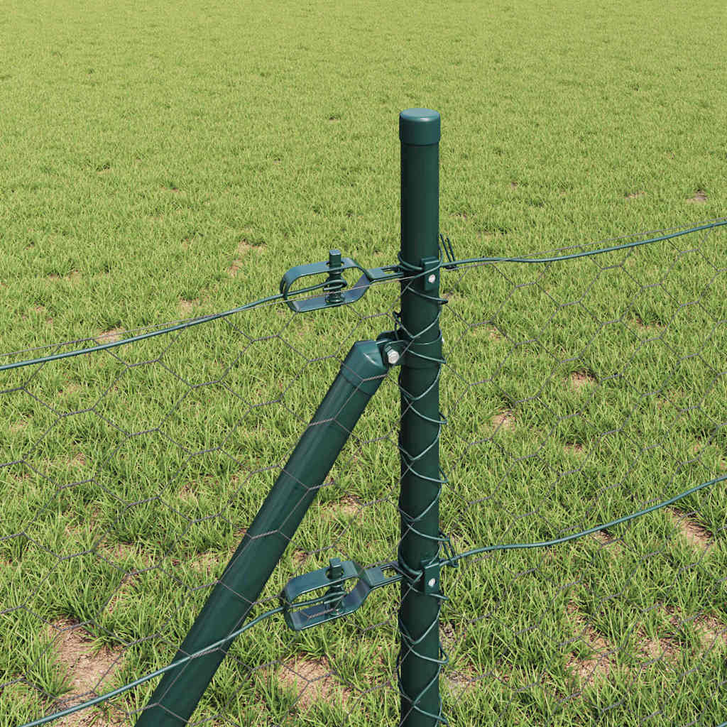 Fence with Posts Grey 0.8 x 50 m PVC-coated Steel