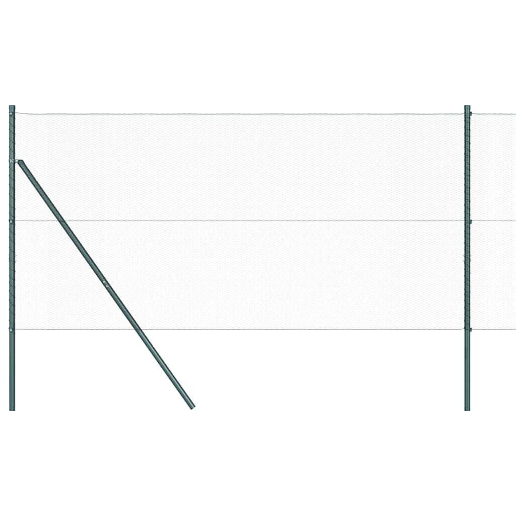 Fence with posts Grey 1.2 x 50 m PVC coated steel
