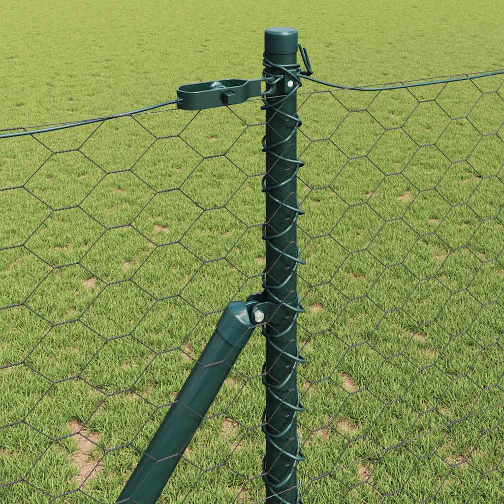Žogs ar stabiem Pelēks 1.2 x 50 m Tērauds ar PVC pārklājumu
