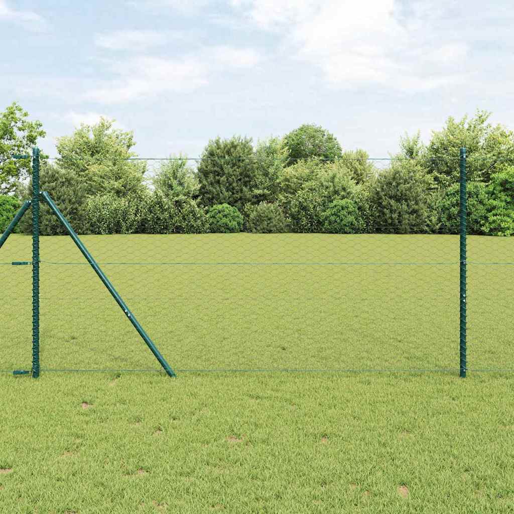 Fence with posts Gray 1.4 x 50 m PVC coated steel