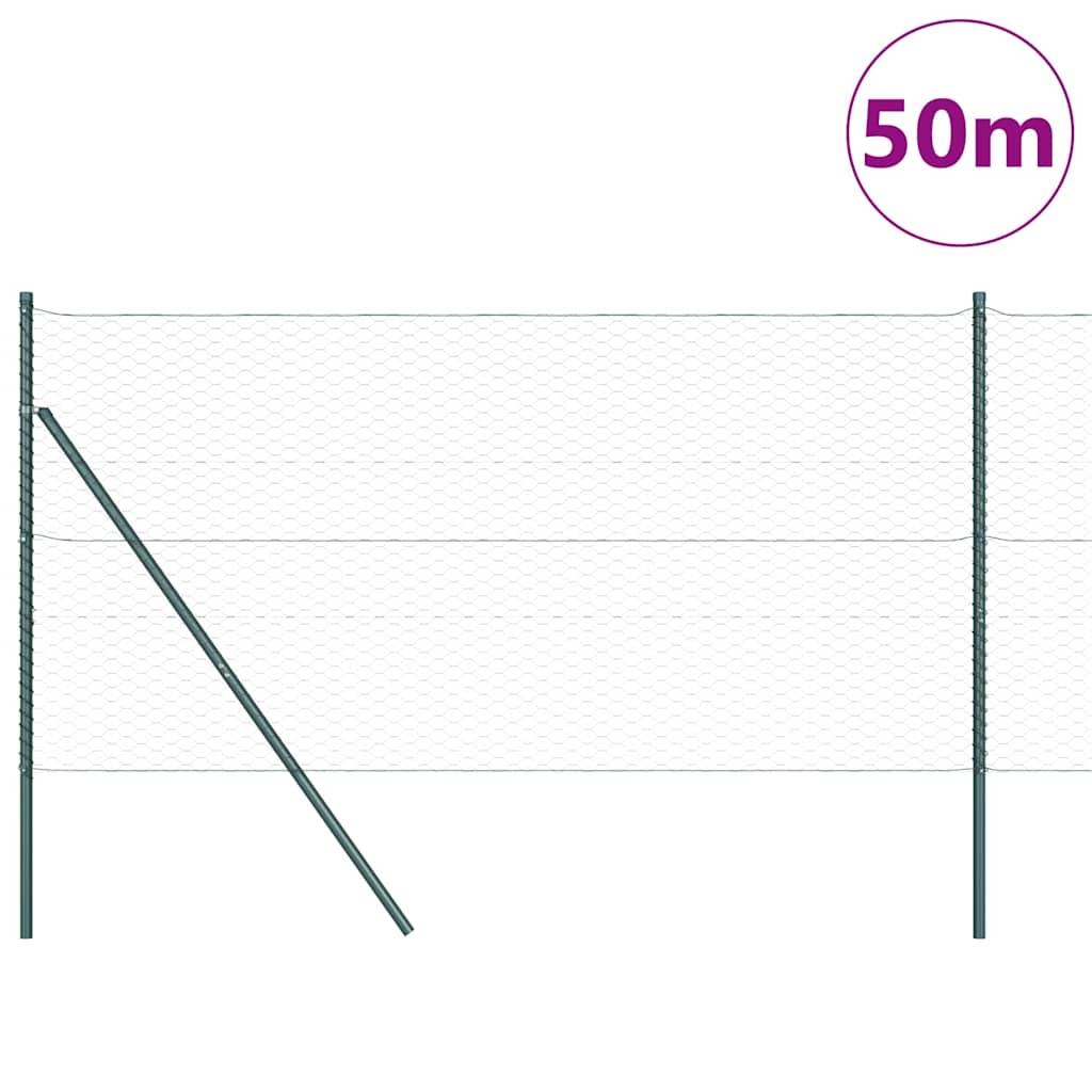 Fence with posts Gray 1.4 x 50 m PVC coated steel