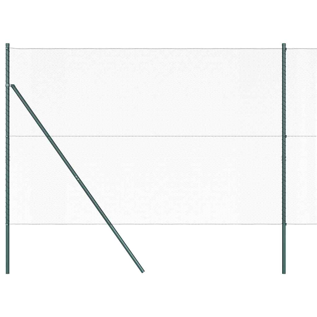 Fence with posts Grey 1.5 x 50 m PVC-coated steel