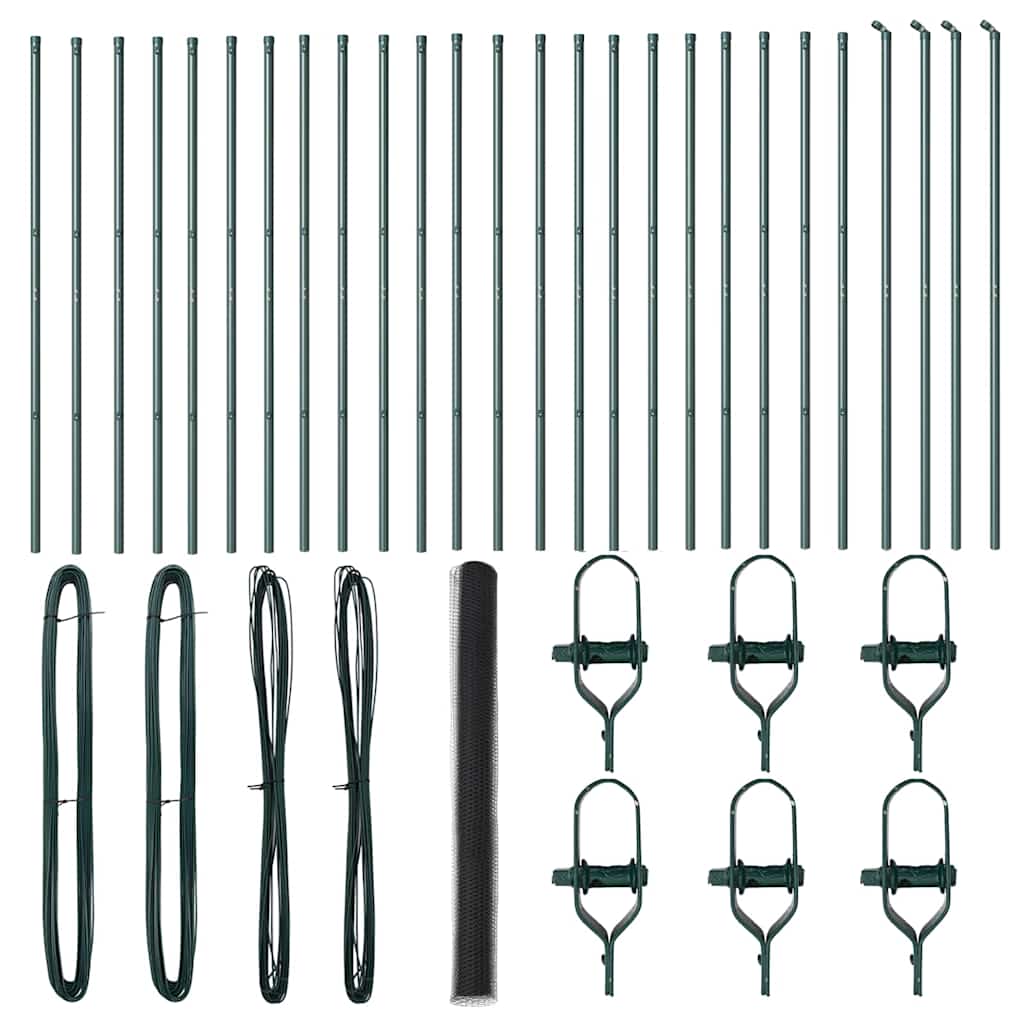 Žoga ar stabiem, pelēka, 1,6 x 50 m, ar PVC pārklājumu, tērauds