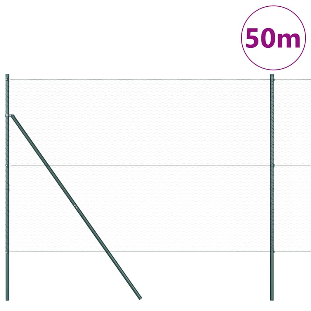 Žoga ar stabiem, pelēka, 1,6 x 50 m, ar PVC pārklājumu, tērauds