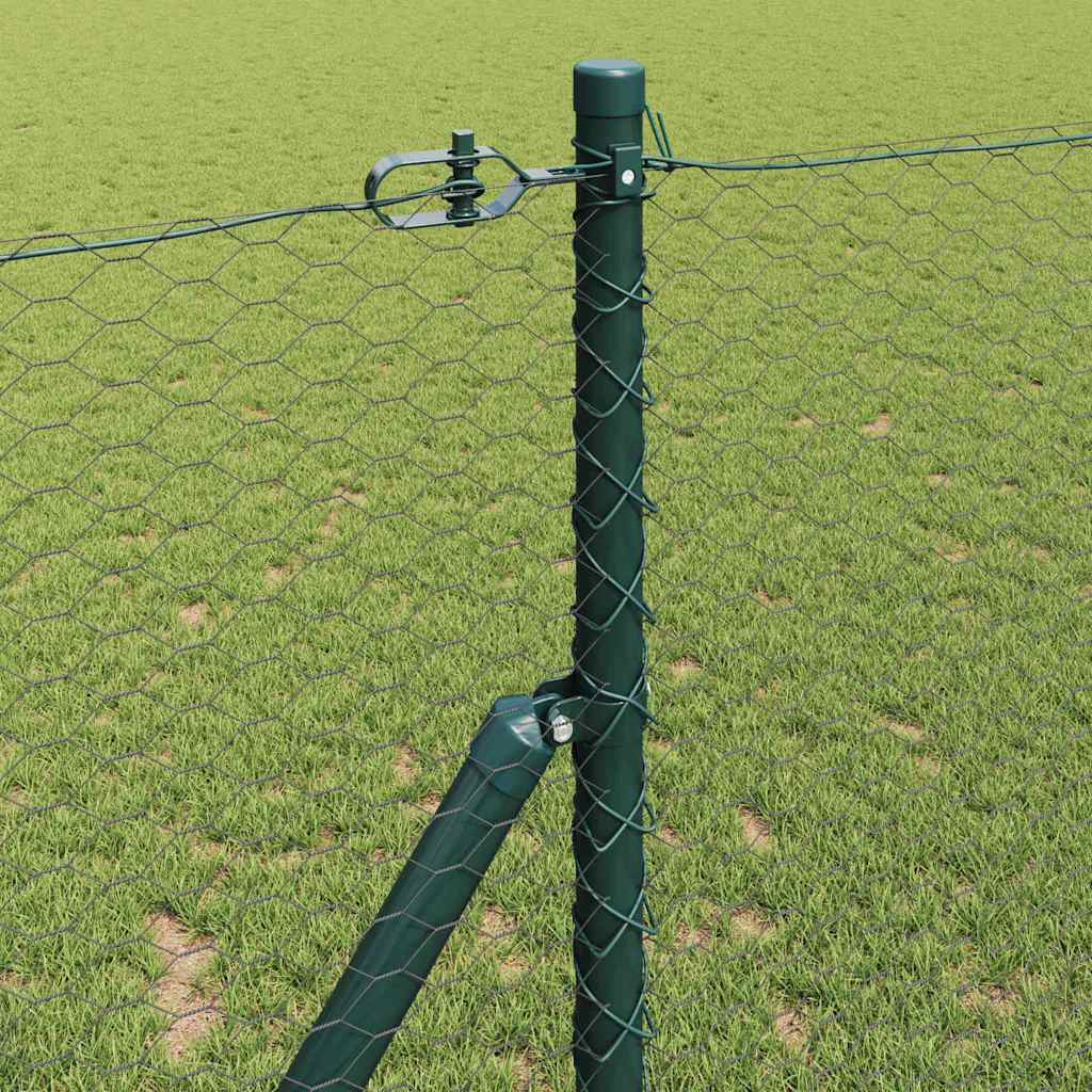 Fence with Posts Grey 1 x 100 m PVC-Coated Steel