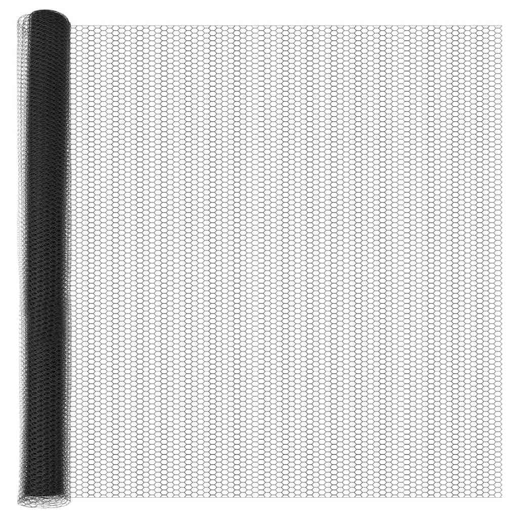 Žogu sietu ar stabiņiem Pelēks 1.5 x 100 m PVC pārklāts tērauds