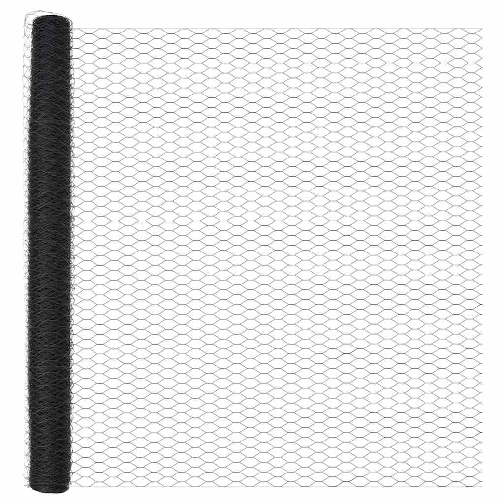Tvora su stulpais Pilka 1.5 x 100 m PVC dengtas plienas
