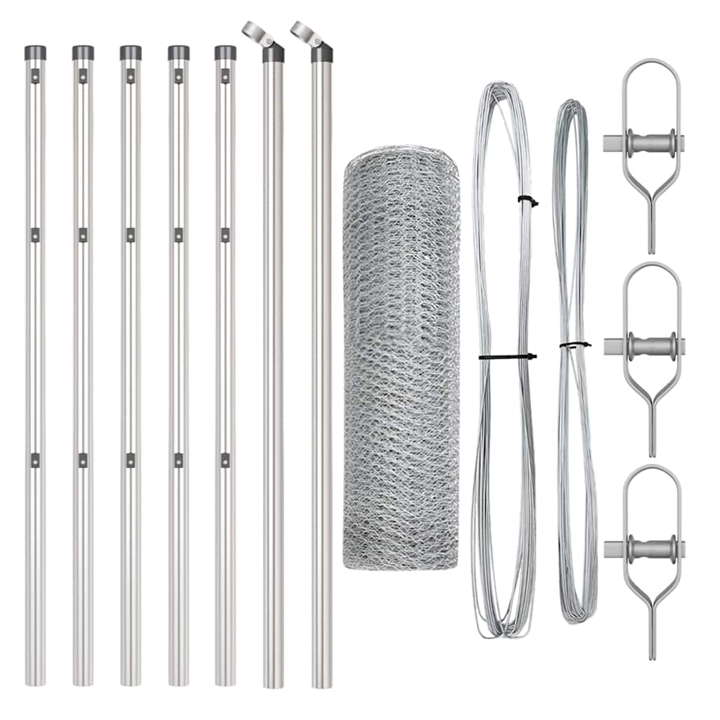 Tvora su stulpais Sidabro 0.4 x 10 m PVC dengtas plienas