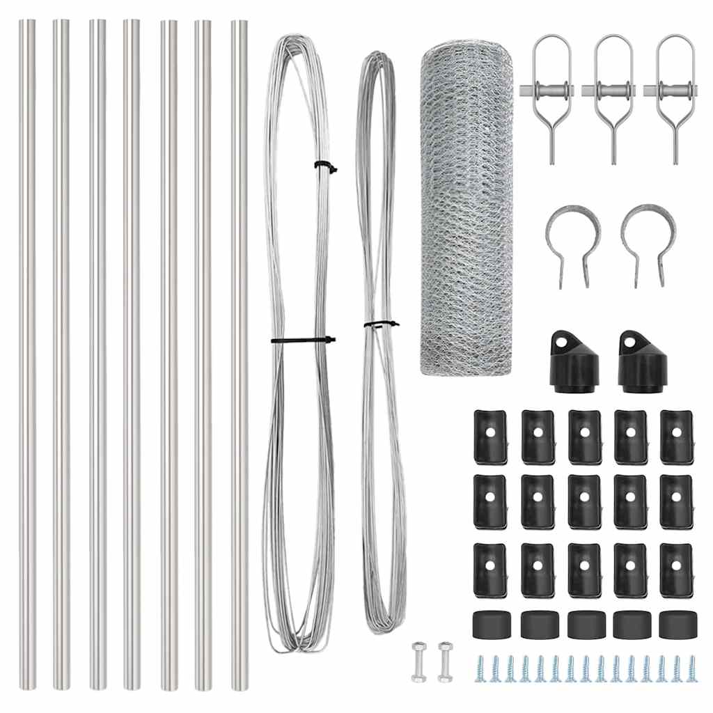 Tvora su stulpais Sidabro 0.4 x 10 m PVC dengtas plienas