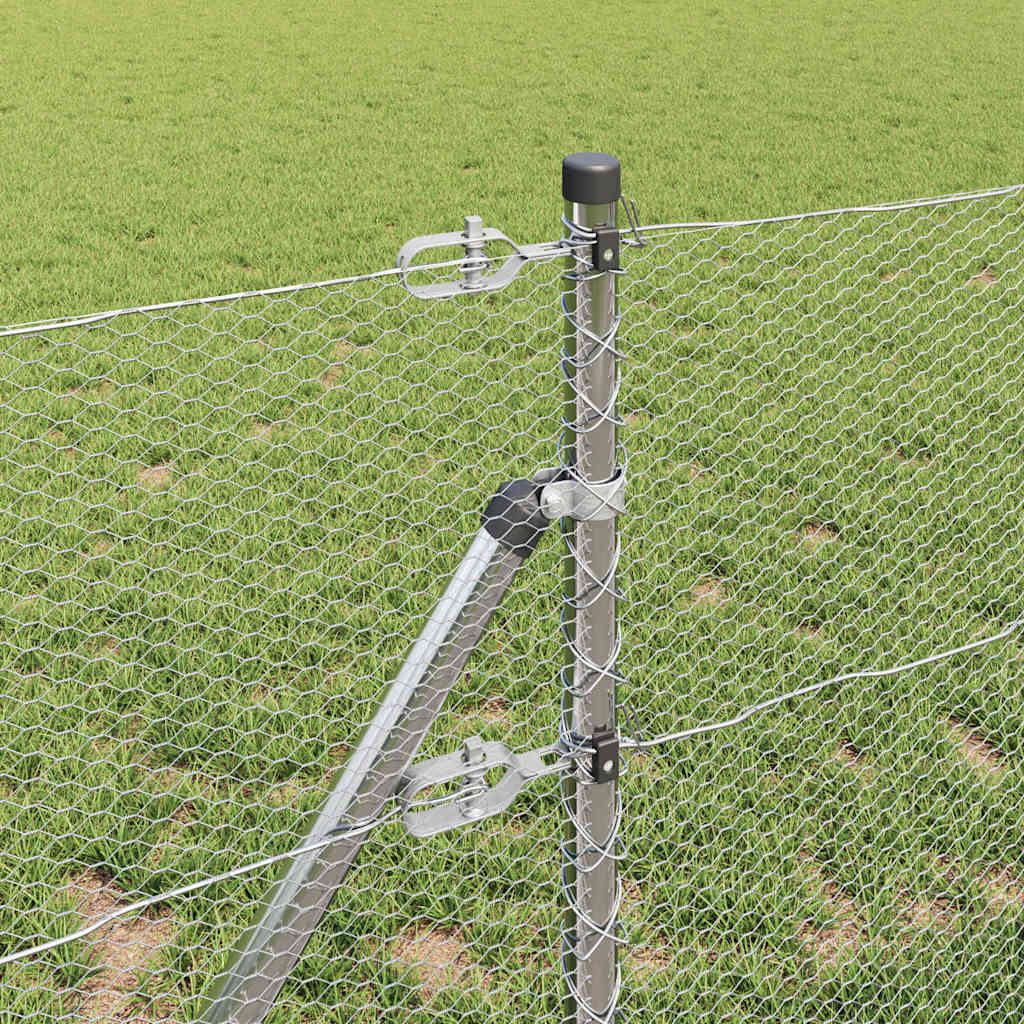 Tvora su stulpais Sidabro 0.6 x 10 m PVC dengtas plienas