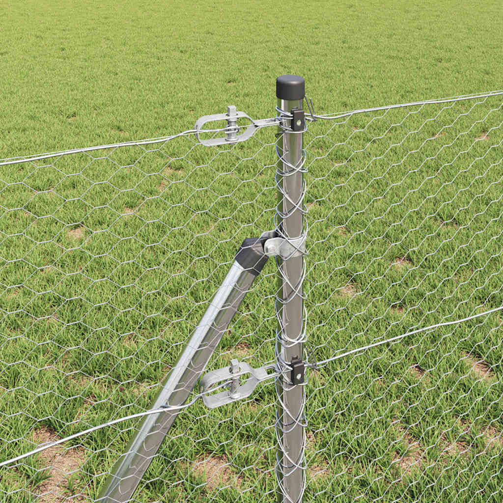 Tvora su stulpais Sidabro 0.6 x 10 m PVC dengtas plienas