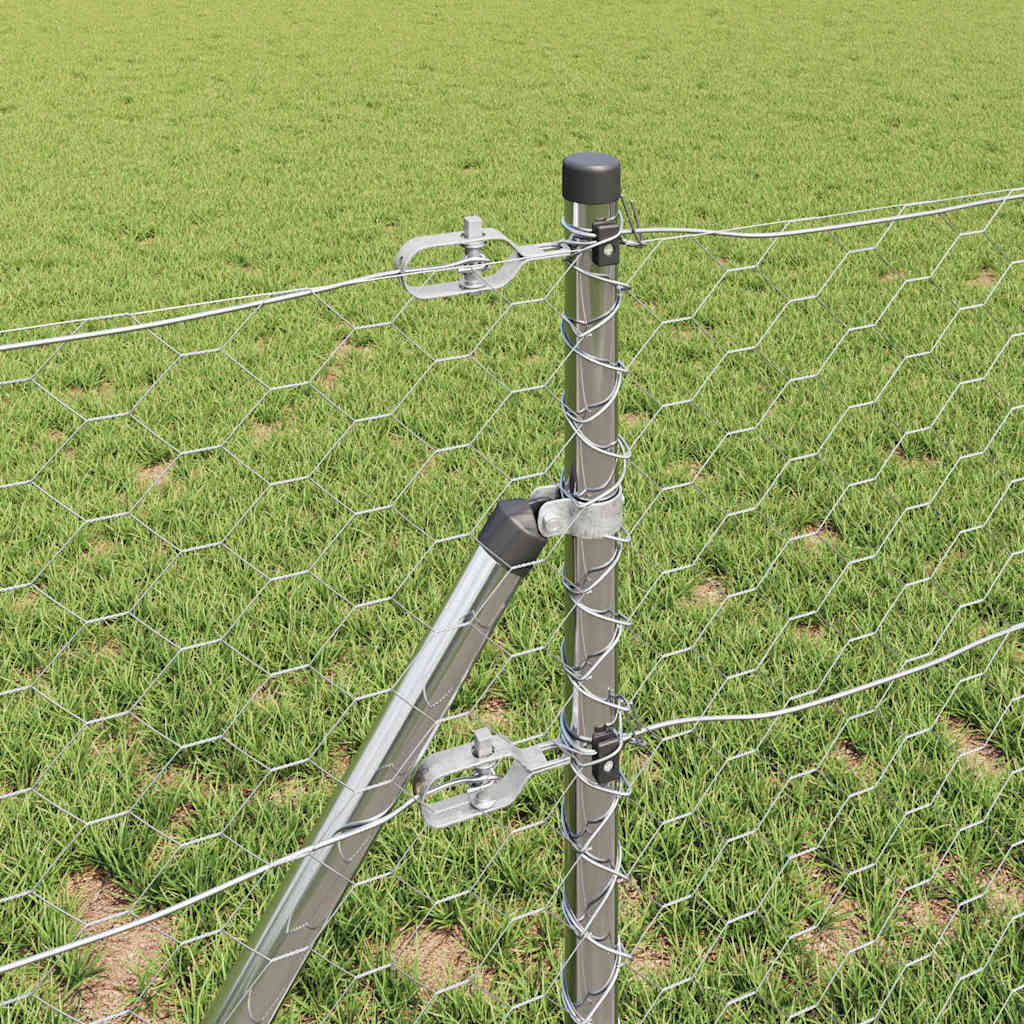 Tvora su stulpais Sidabro 0.6 x 10 m PVC dengtas plienas