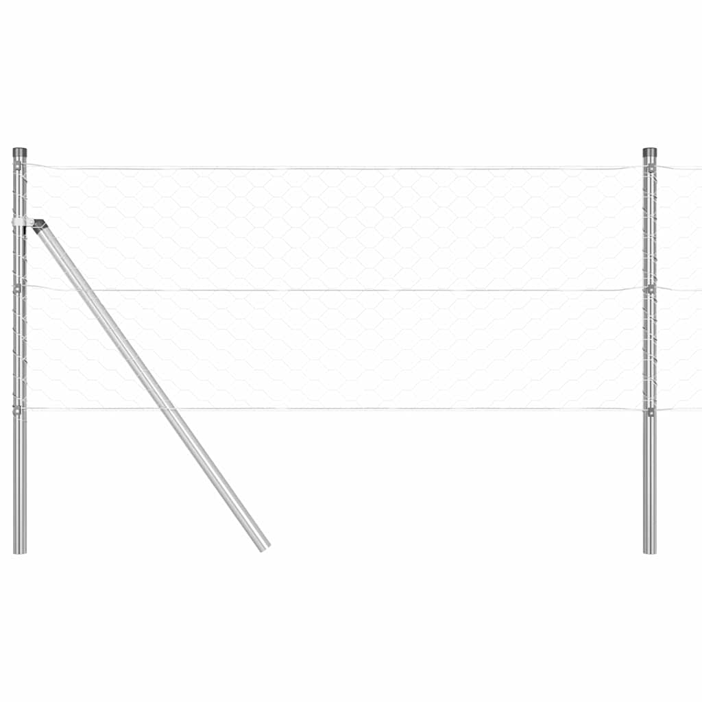 Tvora su stulpais Sidabro 0.6 x 10 m PVC dengtas plienas