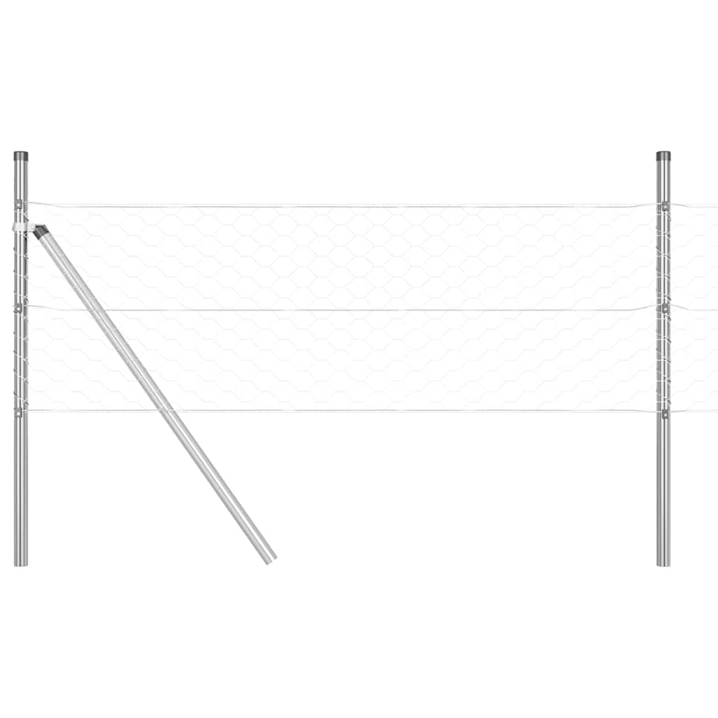 Tvora su stulpais Sidabro 0.8 x 10 m PVC dengtas plienas