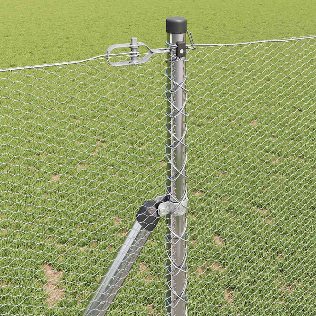 Tvora su stulpais Sidabro 1.2 x 10 m PVC dengtas plienas