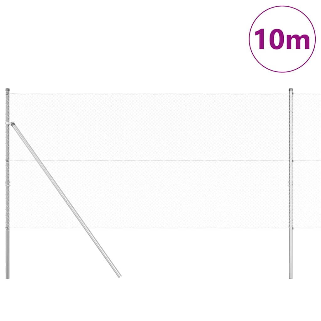 Tvora su stulpais Sidabro 1.2 x 10 m PVC dengtas plienas