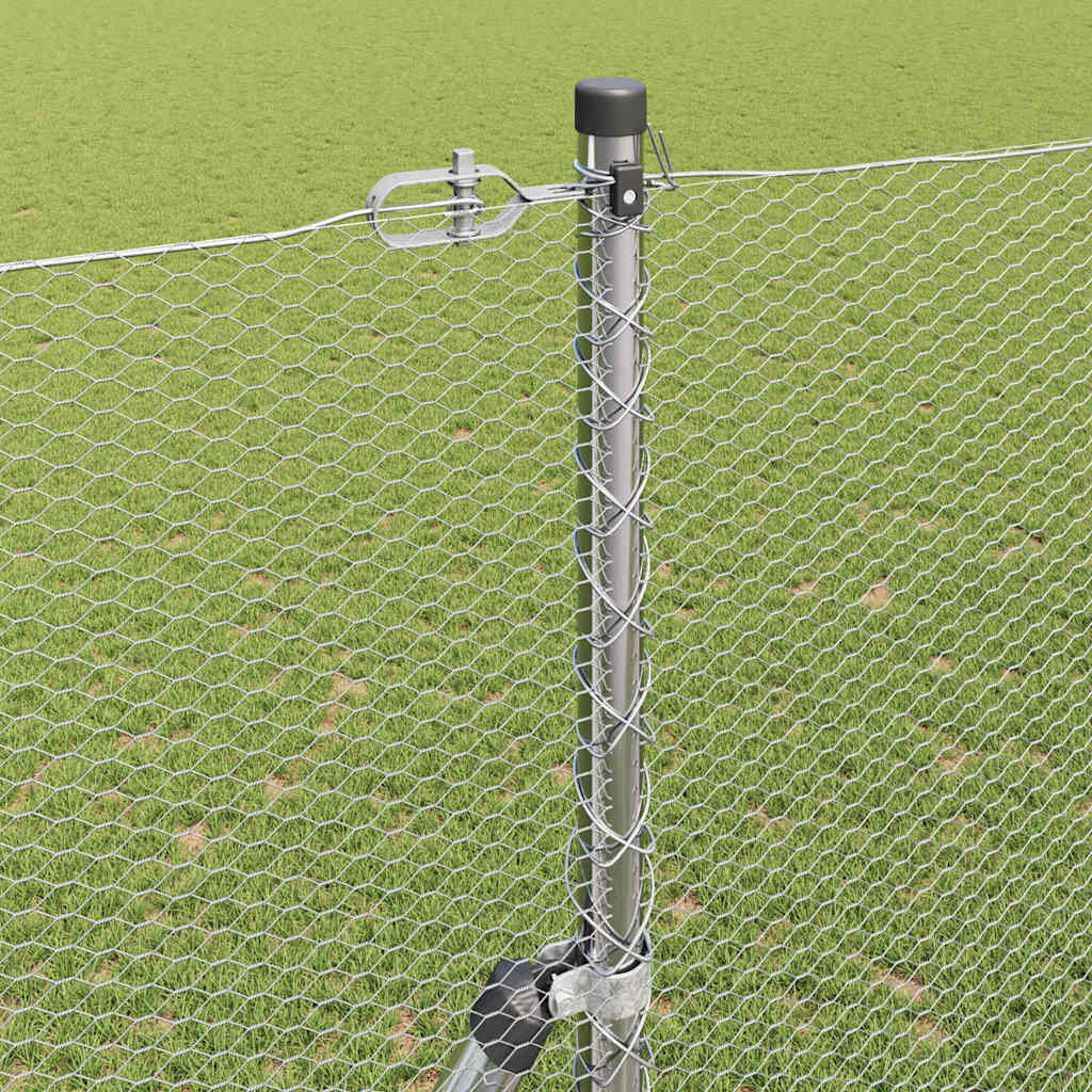 Tvora su stulpais Sidabro 1.6 x 10 m PVC dengtas plienas