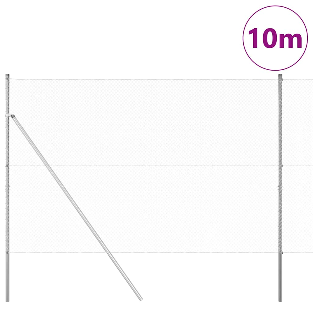 Tvora su stulpais Sidabro 1.6 x 10 m PVC dengtas plienas