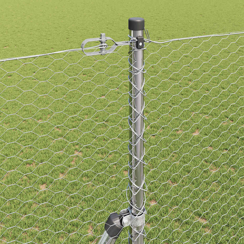 Tvora su stulpais Sidabro 1.6 x 10 m PVC dengtas plienas