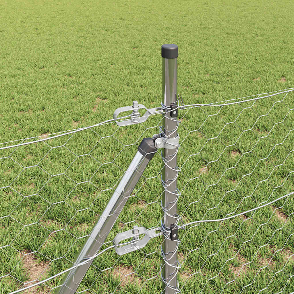 Fence Post Silver 25 x 0.5 m (50 mm mesh) Steel