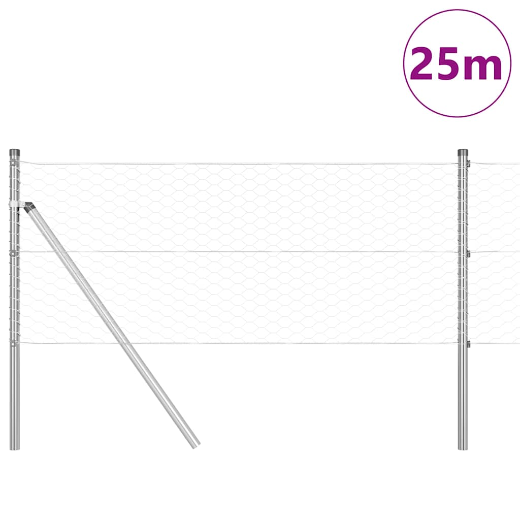 Tvorelės stulpas Sidabro 25 x 0,6 m (36 mm tinklas) Plienas