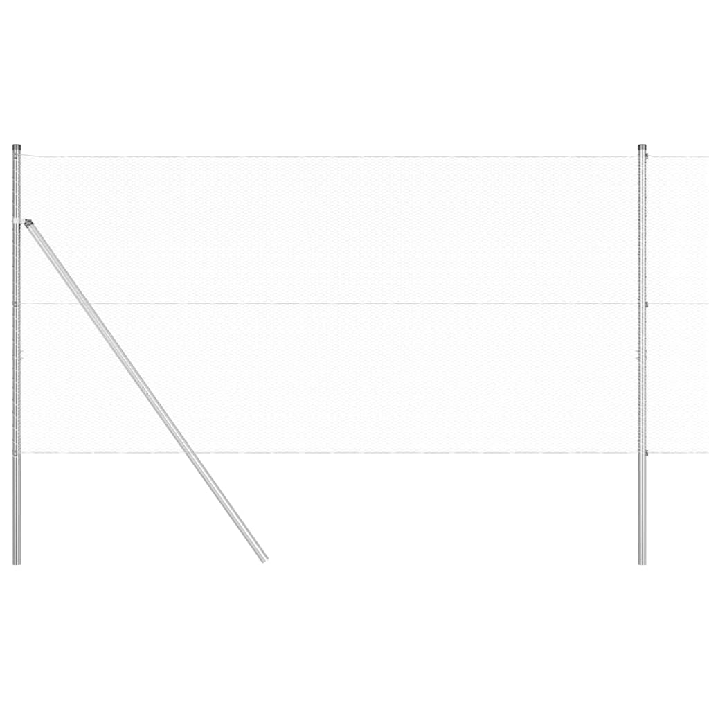 Tvora su stulpais Sidabro 1 x 25 m PVC dengtas plienas