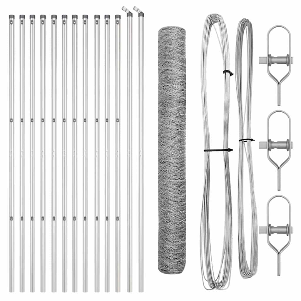 Fence Post Silver 25 x 1 m (50 mm mesh) Steel