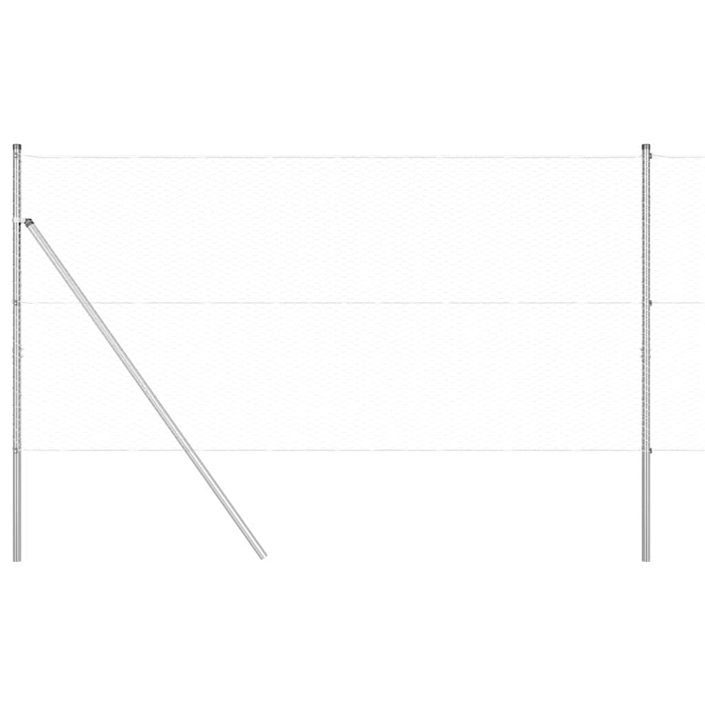 Tvora su stulpais Sidabro 1.2 x 25 m PVC dengtas plienas